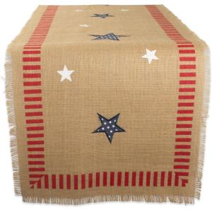 imageDII 5941 14x74quot JuteBurlap Table Runner 4th of July  Perfect for Independence Day July 4th Party Summer BBQ and Outdoor Picnics4th of July Jute