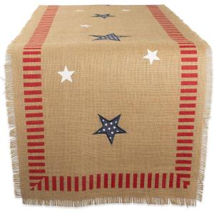 imageDII 5941 14x74quot JuteBurlap Table Runner 4th of July  Perfect for Independence Day July 4th Party Summer BBQ and Outdoor PicnicsPatriotic Jute