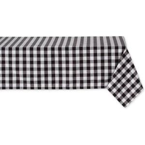 imageDII Checkered Tabletop Collection 100 Cotton Machine Washable Tablecloth 52x52 BlackBlack