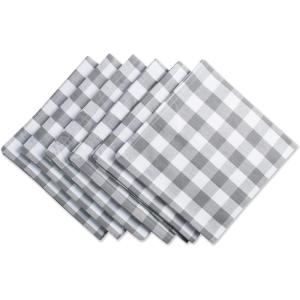 imageDII Checkered Tabletop Collection 100 Cotton Machine Washable Tablecloth 52x52 BlackGray