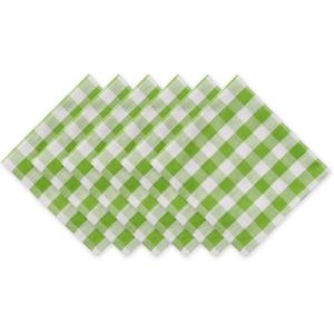 imageDII Checkered Tabletop Collection 100 Cotton Machine Washable Tablecloth 52x52 BlackGreen Apple