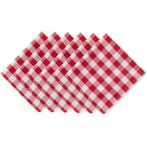imageDII Checkered Tabletop Collection 100 Cotton Machine Washable Tablecloth 52x52 BlackRed