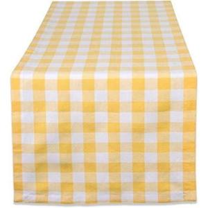 imageDII Checkered Tabletop Collection 100 Cotton Machine Washable Tablecloth 52x52 BlackYellow