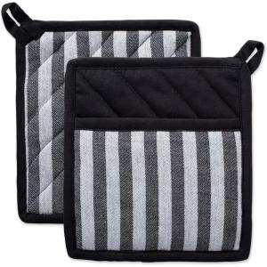 imageDII Cotton Heat Resistant Kitchen Pot Holders Set Set of 28x85 Farmhouse Chic Geometric Design Heat Resistant and Machine Washable for Every Home Kitchen  StripePot Holder S2