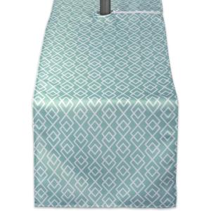imageDII Diamond Outdoor Tabletop Collection Stain Resistant ampamp Waterproof 60quot Round wZipper Aqua14 x 72 in wZipper