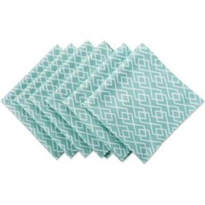 imageDII Diamond Outdoor Tabletop Collection Stain Resistant ampamp Waterproof 60quot Round wZipper Aqua20 x 20 Set of 6
