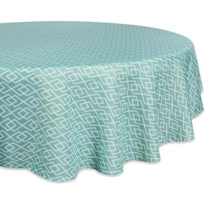 imageDII Diamond Outdoor Tabletop Collection Stain Resistant ampamp Waterproof 60quot Round wZipper Aqua60 Round