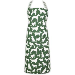 imageDII Everyday Pets Kitchen Collection Chef Apron Large Pockets ampamp AdjustableHunter Green Dog Print