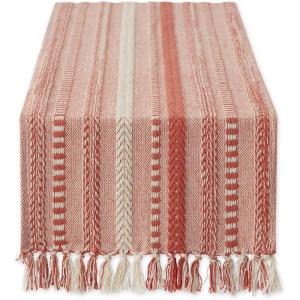 imageDII Farmhouse Braided Stripe Table Runner Collection 15x72 15x77 Fringe Included Navy BlueSpice