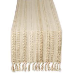 imageDII Farmhouse Braided Stripe Table Runner Collection 15x72 15x77 Fringe Included Navy BlueVintage Linen