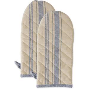 imageDII French Stripe Kitchen Collection Nautical Blue Oven Mitts 2 Count