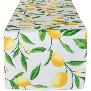 imageDII Lemon Bliss Outdoor Tabletop Collection Stain Resistant ampamp Waterproof Table Runner Table Runner 14x72Table Runner  14x108