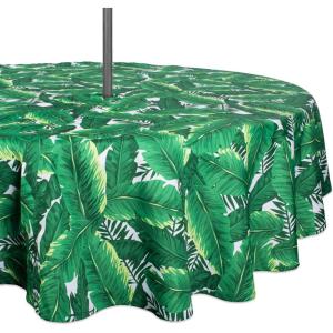 imageDII Outdoor Tabletop Collection Stain Resistant ampamp Waterproof14x72 Banana Leaf60 Round w Zipper