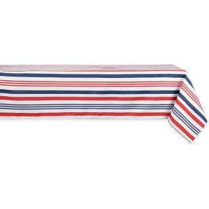 imageDII Patriotic Stripes Tabletop Collection Stain Resistant ampamp Waterproof Table Runner 14x72 Red White ampamp Blue120 x 60 Rectangular