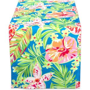 imageDII Summer Floral Outdoor Tabletop Collection Stain Resistant ampamp Waterproof 60quot Round wZipper Floral14 x 72