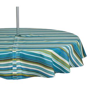 imageDII Summer Stripe Outdoor Collection Tabletop Tablecloth 60x84quot wZipper CAMZ34858Beachy