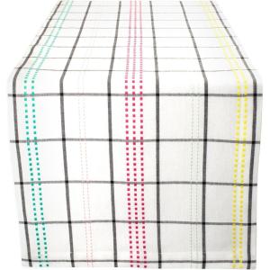 imageDII Table Top Dcor Collection Spring ampamp Summer Table Runner 14x72 Porto Stripe PrintColor Pop Plaid