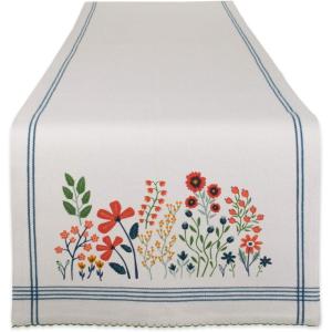 imageDII Table Top Dcor Collection Spring ampamp Summer Table Runner 14x72 Porto Stripe PrintFlower Garden