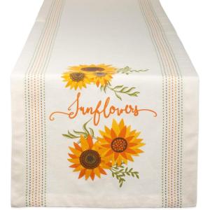 imageDII Table Top Dcor Collection Spring ampamp Summer Table Runner 14x72 Porto Stripe PrintSunny Sunflowers
