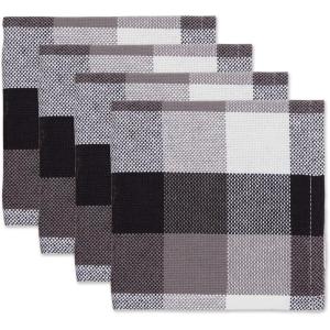 imageDII TriColor Check Collection Kitchen Potholder Set Black 2 PieceBlack