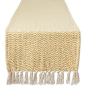 imageDII Woven Basic Tabletop Collection Chevron Table Runner 15x72 GrayMarigold