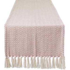 imageDII Woven Basic Tabletop Collection Chevron Table Runner 15x72 GrayPale Mauve