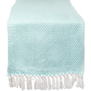 imageDII Woven Basics Collection 100 Cotton Knit Table Runner 15x72 GrayAqua