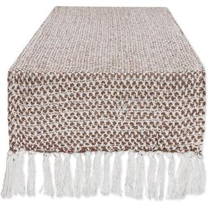 imageDII Woven Basics Collection 100 Cotton Knit Table Runner 15x72 GrayBark Brown