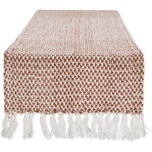 imageDII Woven Basics Collection 100 Cotton Knit Table Runner 15x72 GrayCinnamon