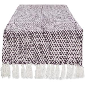 imageDII Woven Basics Collection 100 Cotton Knit Table Runner 15x72 GrayEggplant