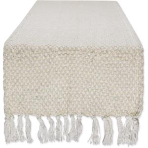 imageDII Woven Basics Collection 100 Cotton Knit Table Runner 15x72 GrayNatural