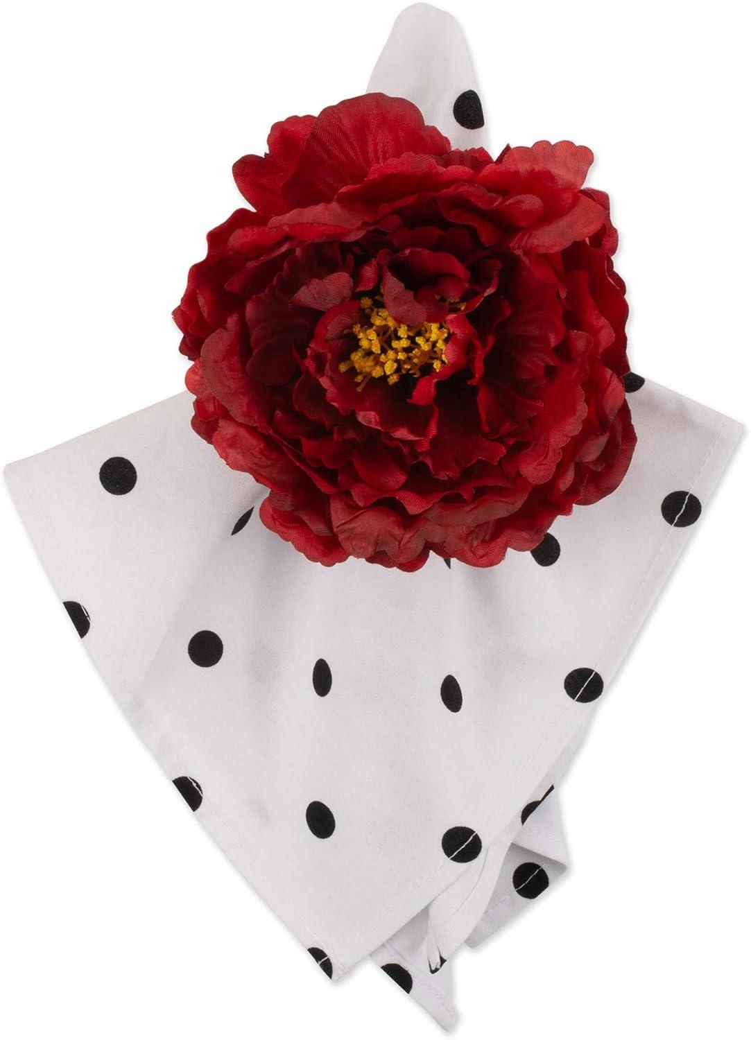 imageDII Beautiful Peony Flower Napkin Rings Deep Red 4 PieceDeep Red