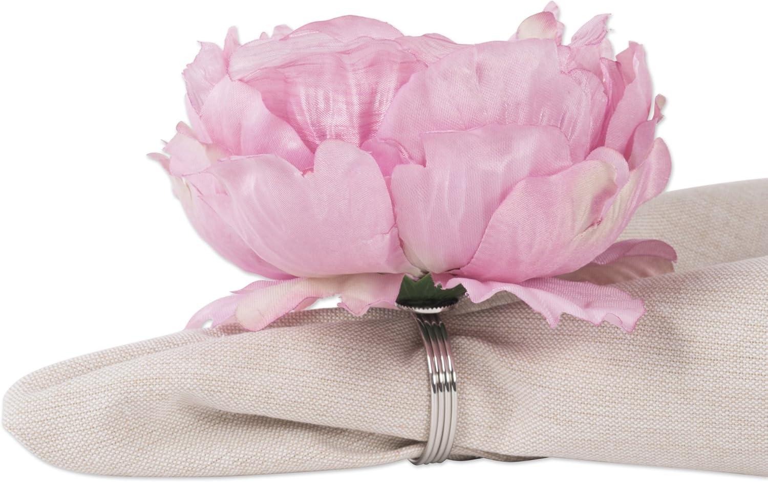 imageDII Beautiful Peony Flower Napkin Rings Deep Red 4 PiecePink
