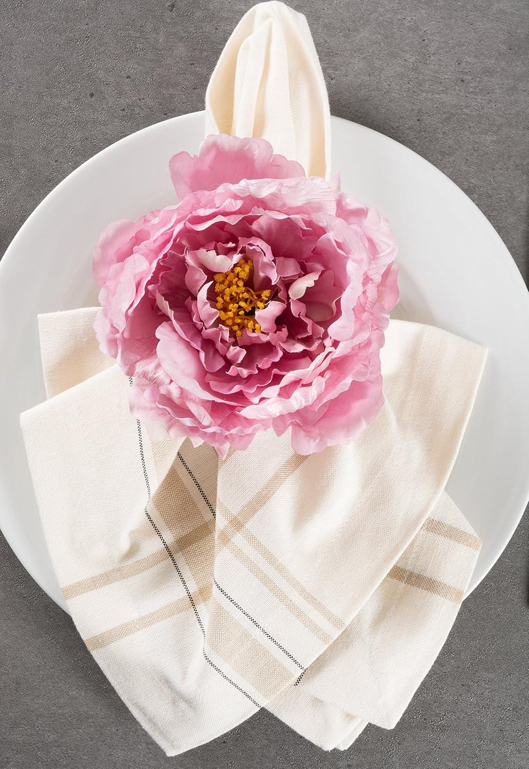 imageDII Beautiful Peony Flower Napkin Rings Deep Red 4 PiecePink