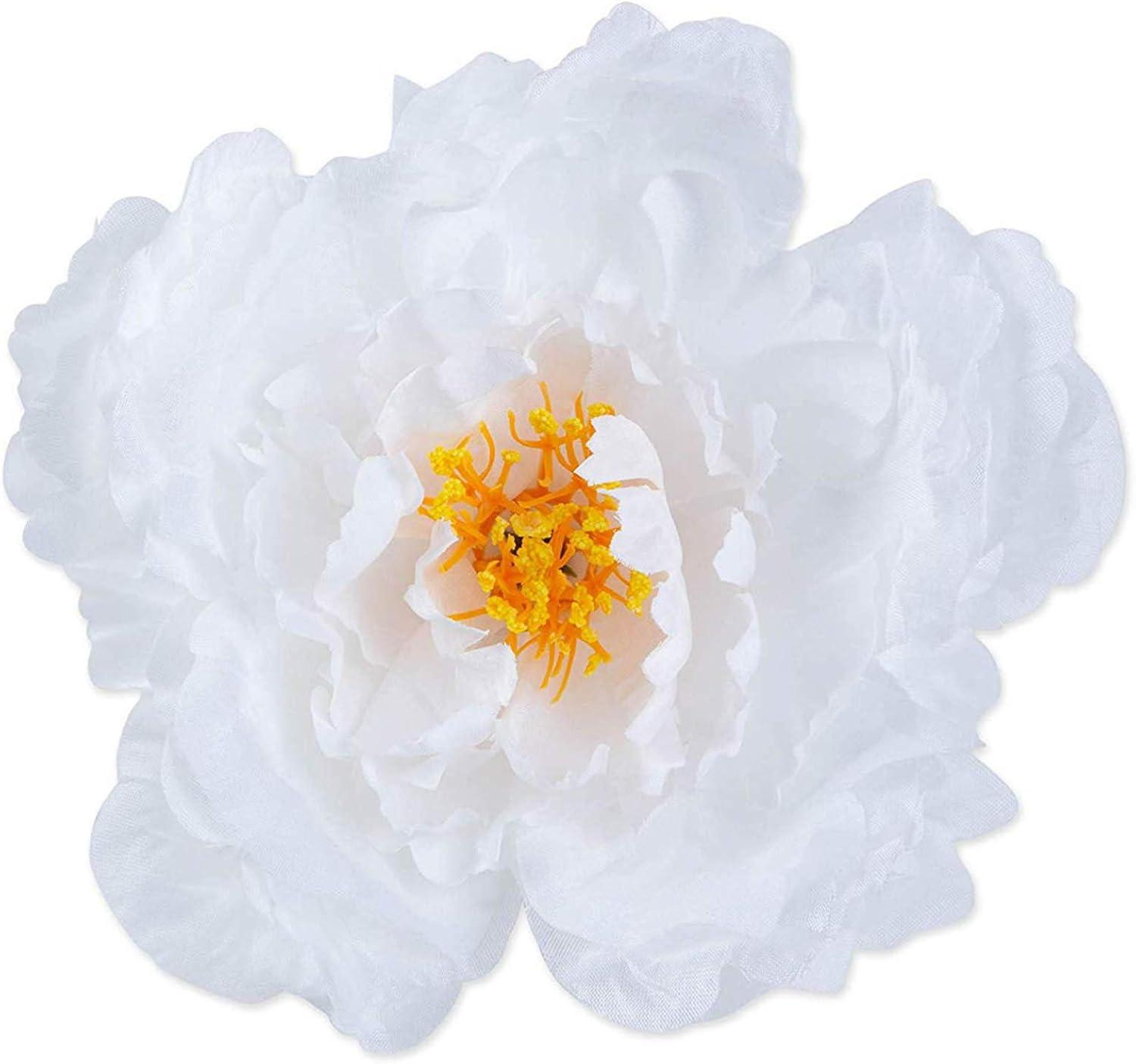 imageDII Beautiful Peony Flower Napkin Rings Deep Red 4 PieceWhite