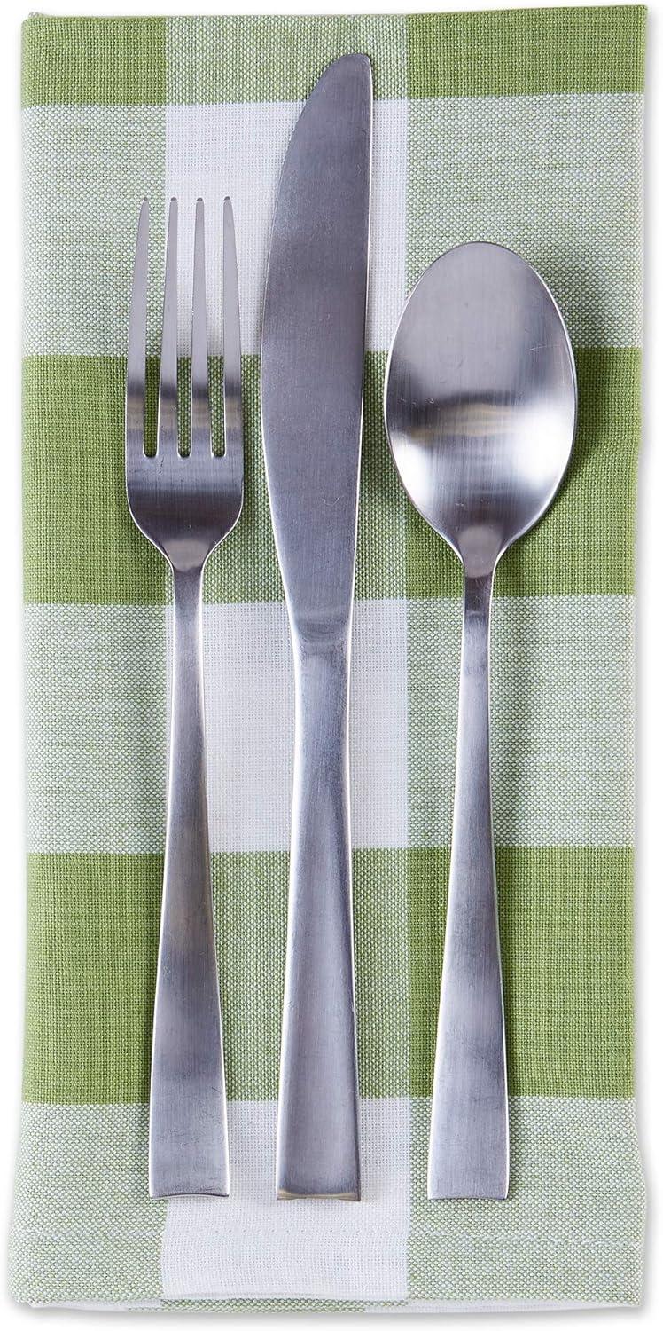 imageDII Buffalo Check Collection Classic Farmhouse Cloth Napkin Set 20x20 Black ampamp White 6 PieceAntique Green
