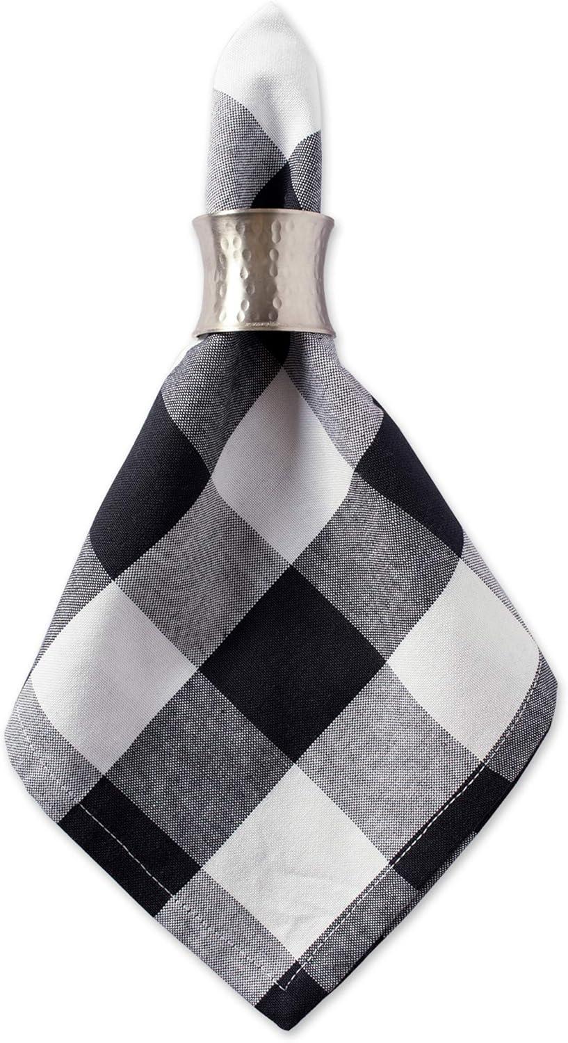 imageDII Buffalo Check Collection Classic Farmhouse Cloth Napkin Set 20x20 Black ampamp White 6 PieceBlack  White