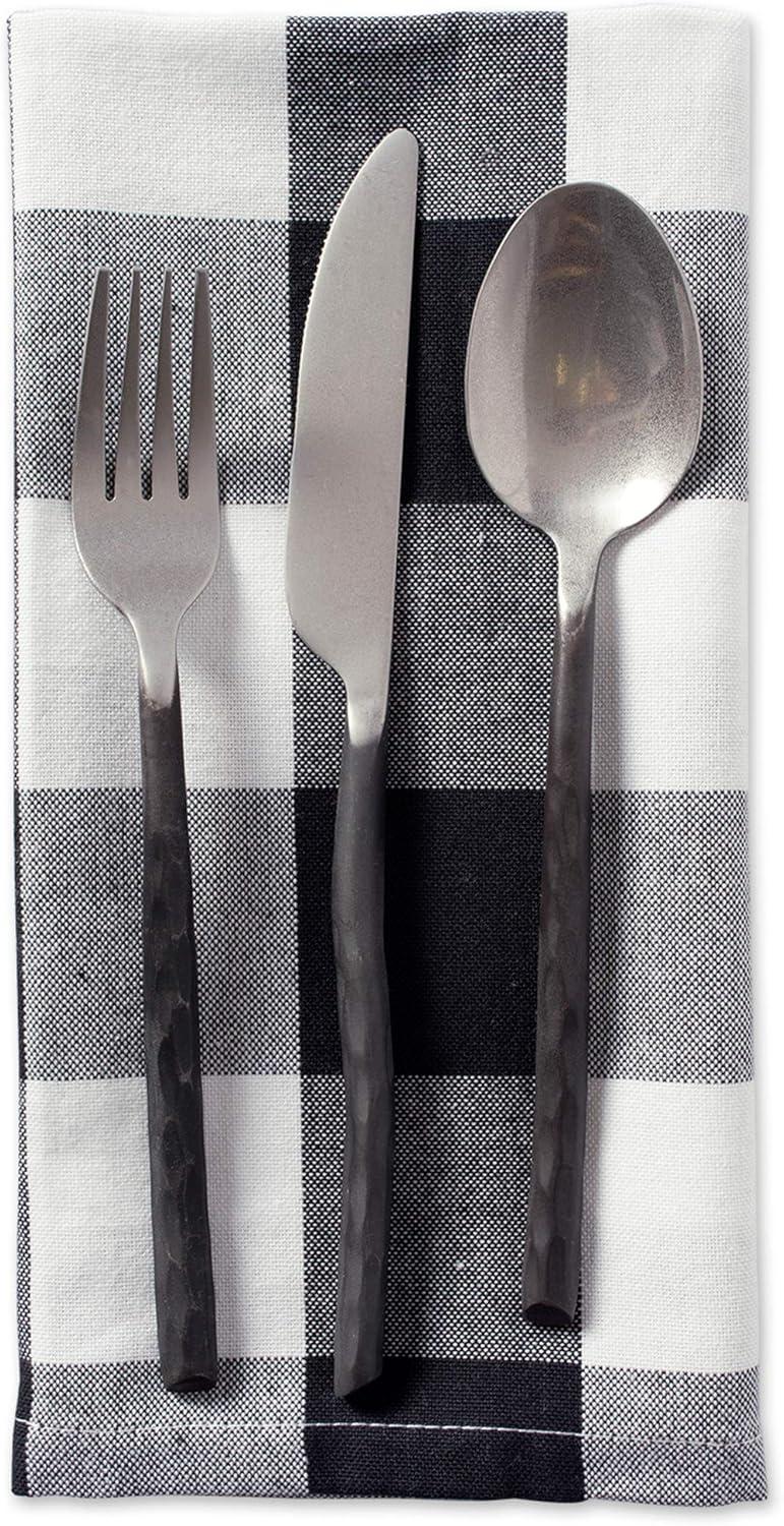imageDII Buffalo Check Collection Classic Farmhouse Cloth Napkin Set 20x20 Black ampamp White 6 PieceBlack  White