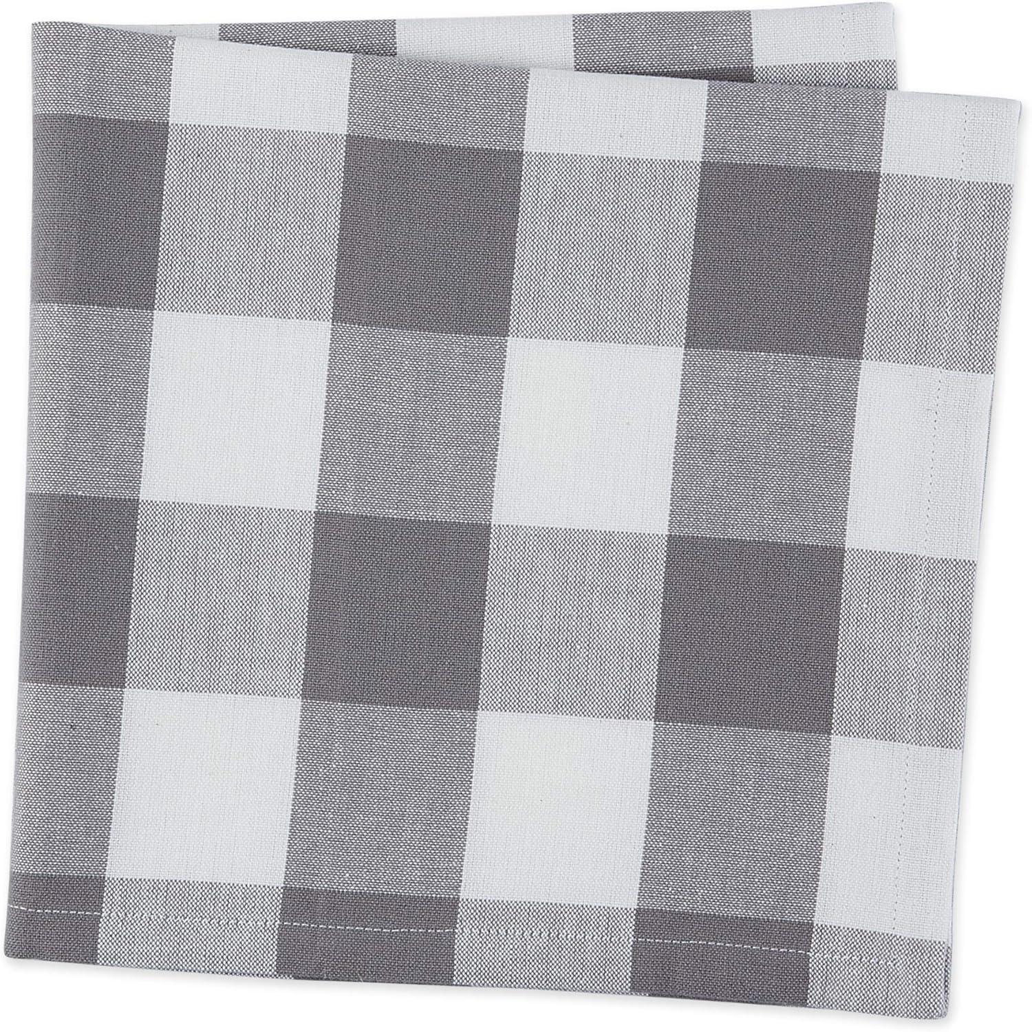 imageDII Buffalo Check Collection Classic Farmhouse Cloth Napkin Set 20x20 Black ampamp White 6 PieceGray  White