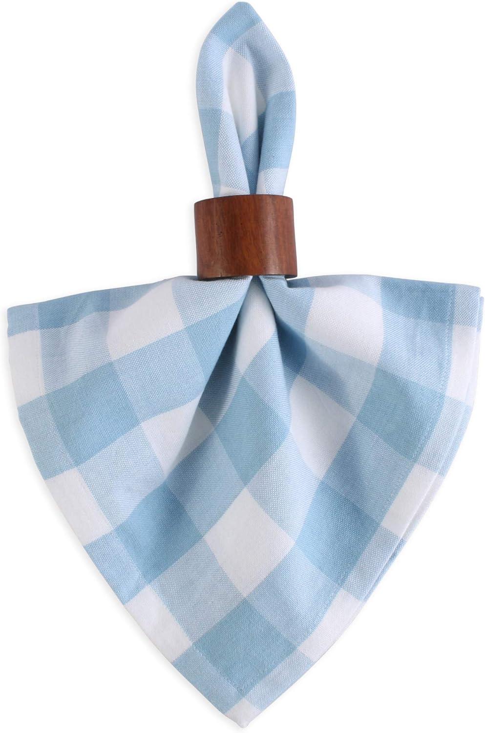 imageDII Buffalo Check Collection Classic Farmhouse Cloth Napkin Set 20x20 Black ampamp White 6 PieceLight Blue  White