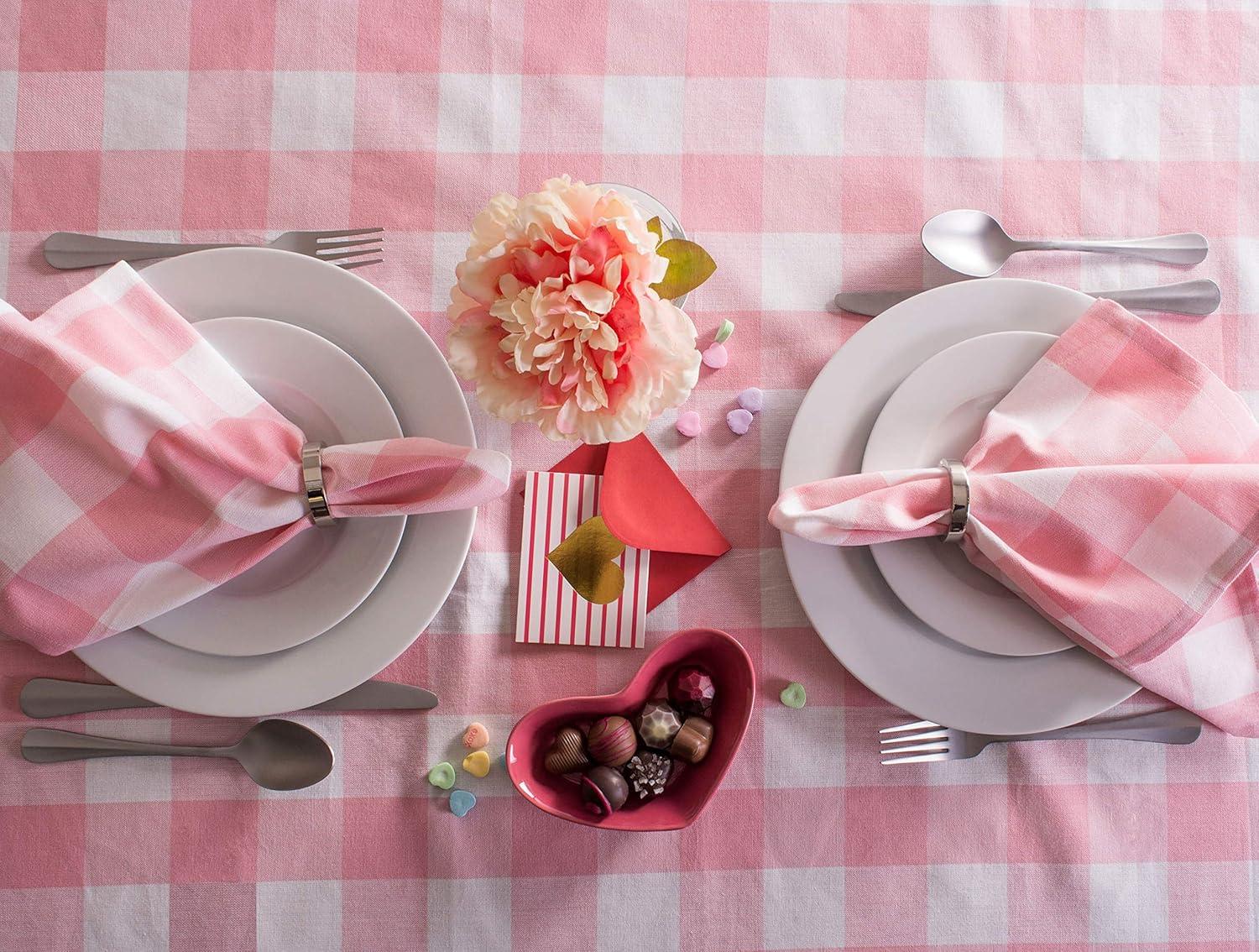 imageDII Buffalo Check Collection Classic Farmhouse Cloth Napkin Set 20x20 Black ampamp White 6 PiecePink  White