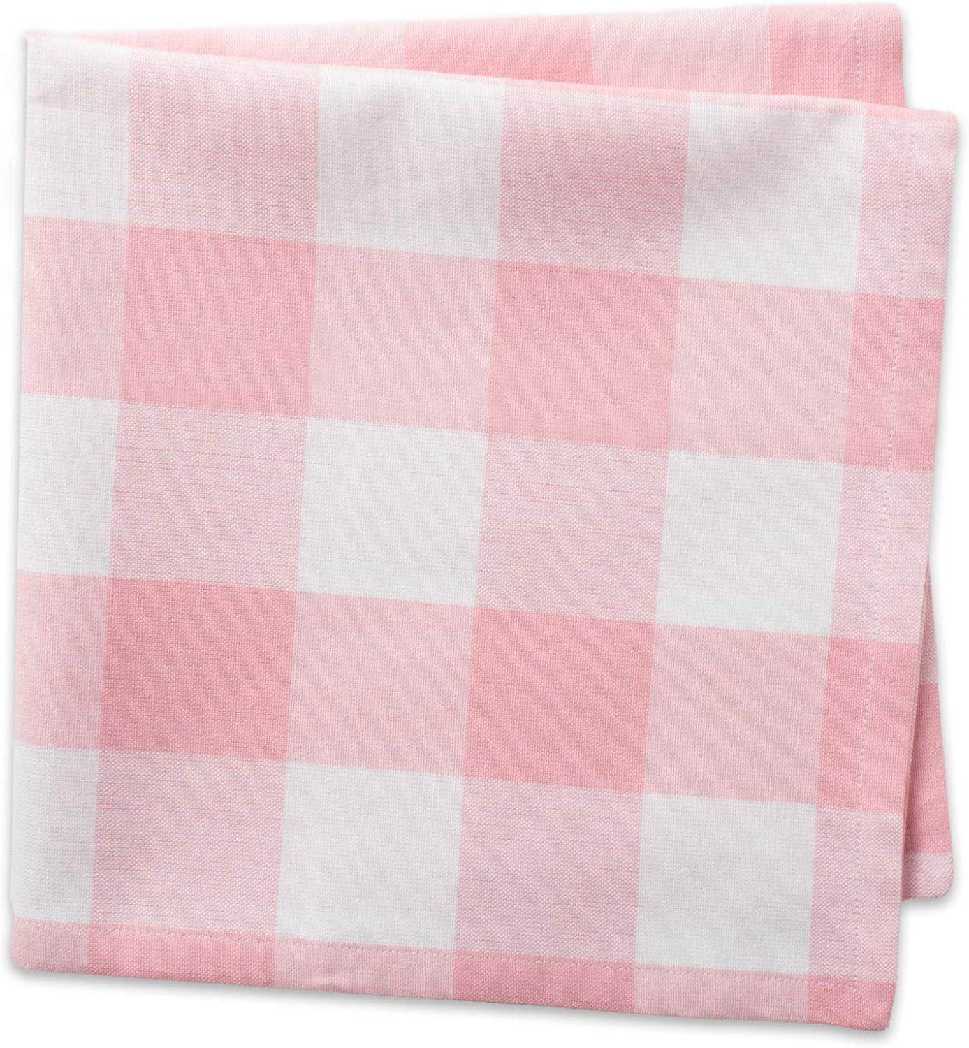 imageDII Buffalo Check Collection Classic Farmhouse Cloth Napkin Set 20x20 Black ampamp White 6 PiecePink  White