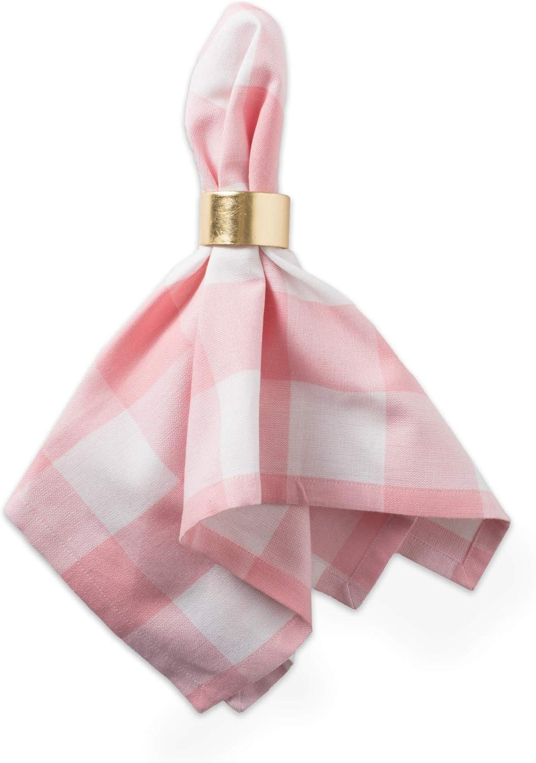 imageDII Buffalo Check Collection Classic Farmhouse Cloth Napkin Set 20x20 Black ampamp White 6 PiecePink  White