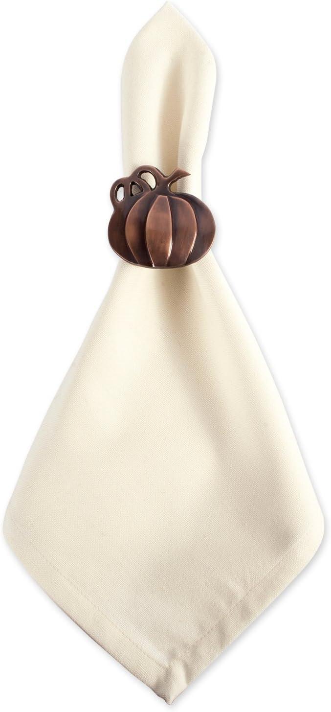 imageDII Christmas Thanksgiving Holiday Tabletop Dcor Collection Decorative Napkin Ring Holder Set 225quot Diameter Gold Vine 6 PieceRustic Harvest Pumpkin