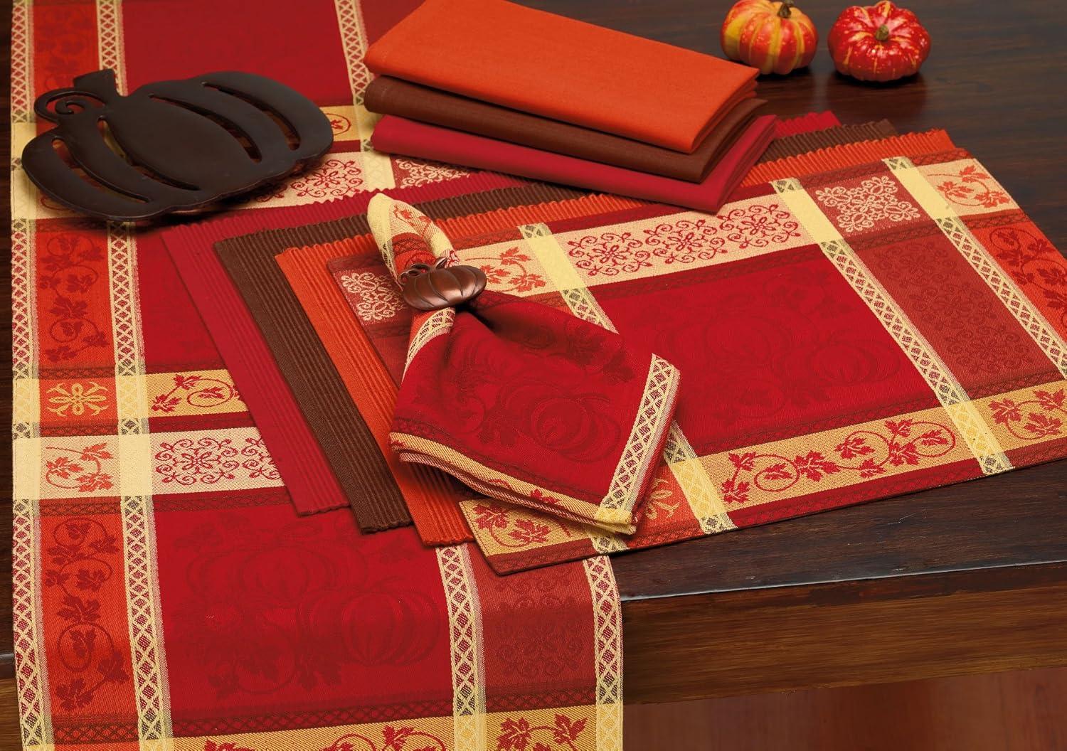 imageDII Christmas Thanksgiving Holiday Tabletop Dcor Collection Decorative Napkin Ring Holder Set 225quot Diameter Gold Vine 6 PieceRustic Harvest Pumpkin