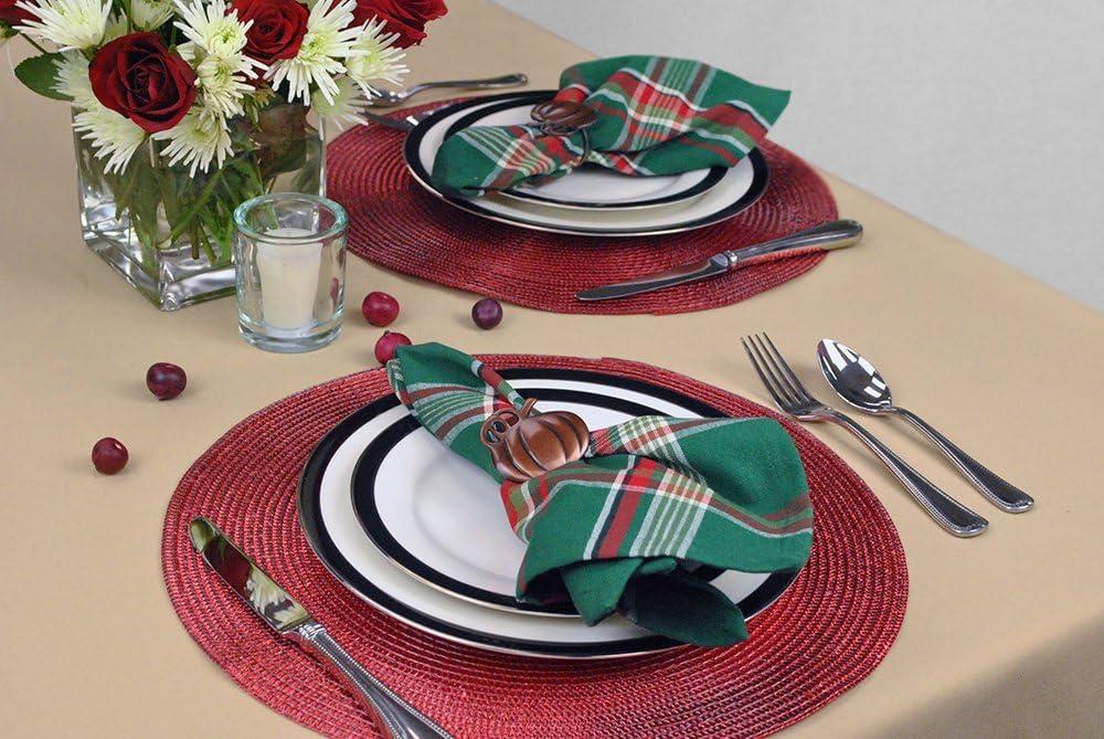 imageDII Christmas Thanksgiving Holiday Tabletop Dcor Collection Decorative Napkin Ring Holder Set 225quot Diameter Gold Vine 6 PieceRustic Harvest Pumpkin