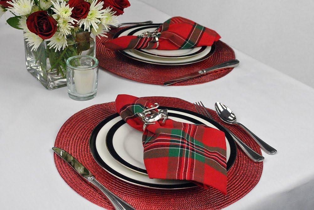 imageDII Christmas Thanksgiving Holiday Tabletop Dcor Collection Decorative Napkin Ring Holder Set 225quot Diameter Gold Vine 6 PieceSilver Reindeer