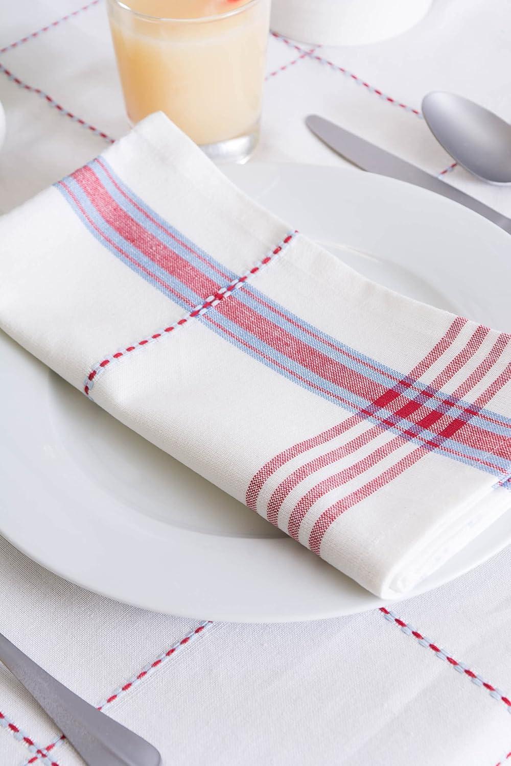 imageDII Cotton Plaid Napkin Set Machine Washable 20x20 Spring Time 6 CountCoopeville