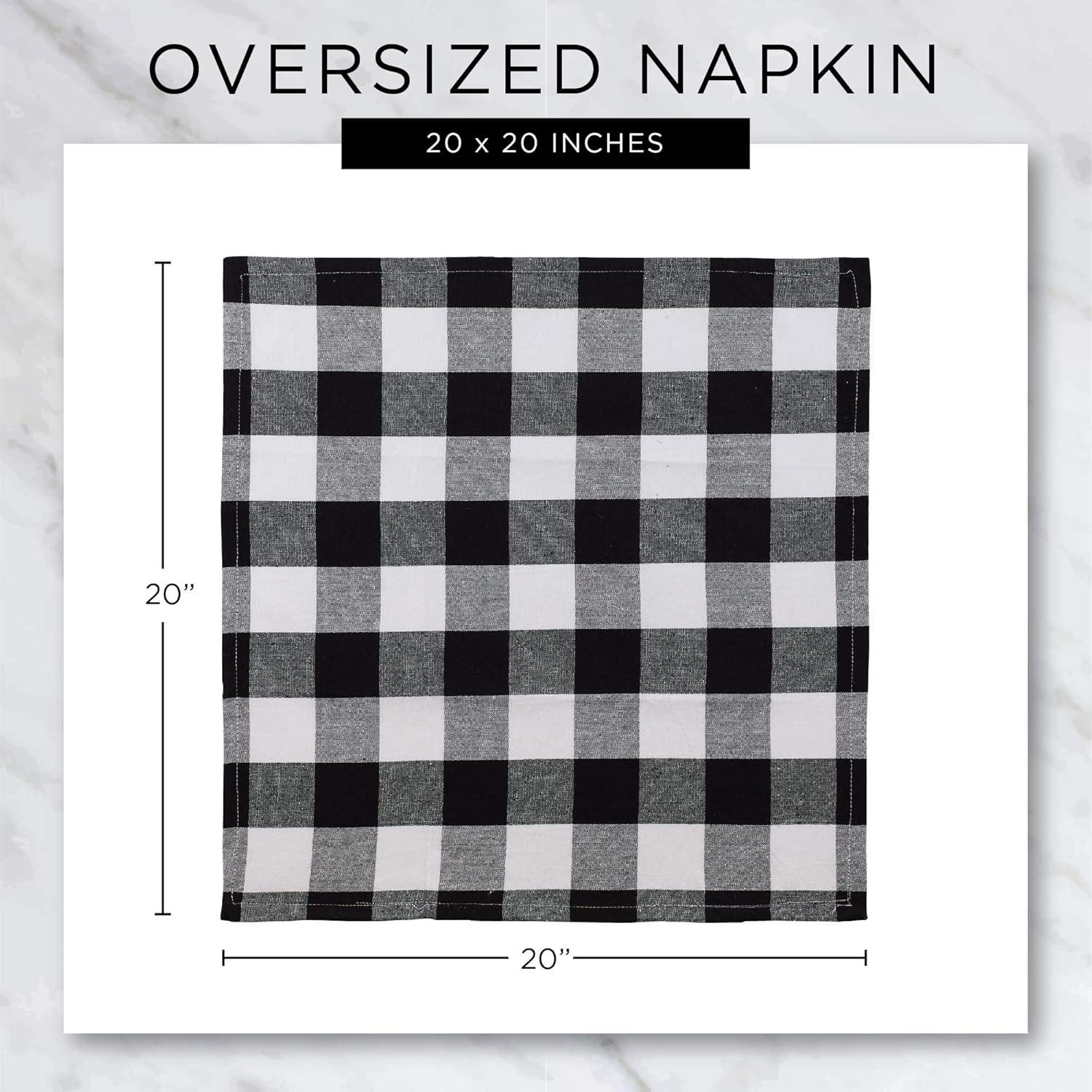 imageDII Cotton Plaid Napkin Set Machine Washable 20x20 Spring Time 6 CountCoopeville