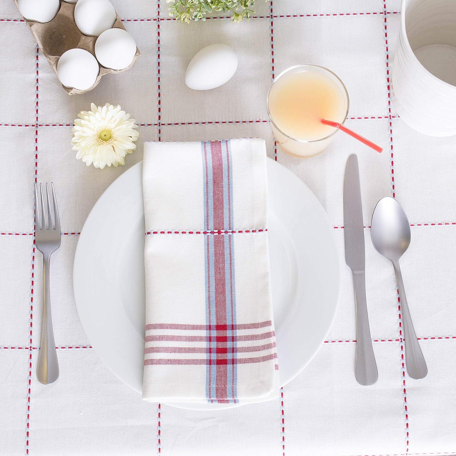 imageDII Cotton Plaid Napkin Set Machine Washable 20x20 Spring Time 6 CountCoopeville